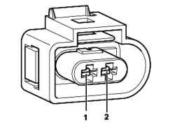 Назначение контактов 2-контактного разъема датчика температуры охлаждающей жидкости