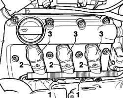 Наконечники катушек зажигания и болты крепления рампы