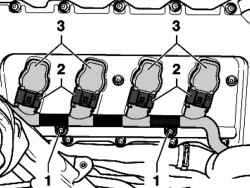 Наконечники катушек зажигания и болты крепления рампы