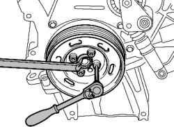 Откручивание ременного шкива коленвала