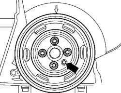Установочное отверстие в шкиве коленвала