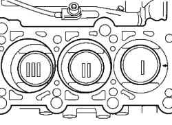 Метки на днище поршня